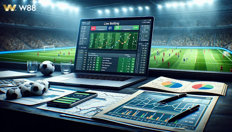 Hình ảnh giao diện trực quan của Kèo Bóng Đá Ảo trên W88.